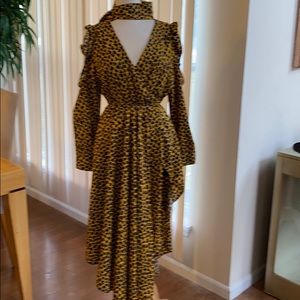 Yellow black blue Sexy dress